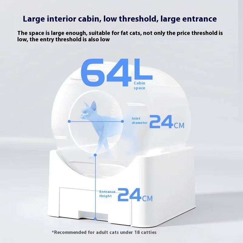 Intelligent Litter Box Fully Enclosed Anti-splash Automatic Cleaning Deodorant