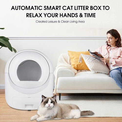 Smart Automatic Litter Box App Controls 4G WiFi, Double Deodorization